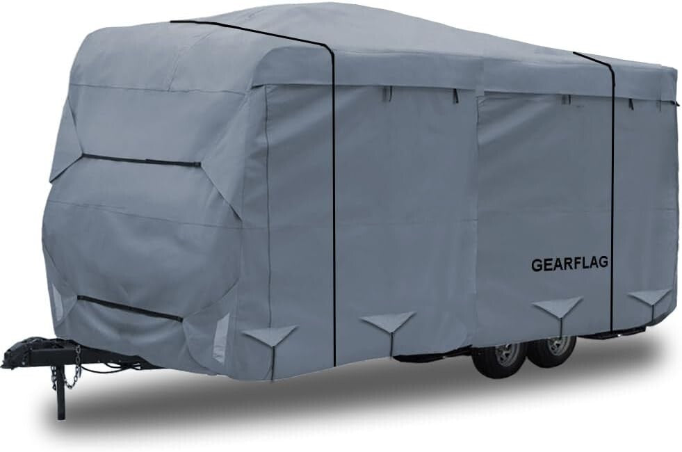 Heavy-Duty Travel Trailer Cover for 26'-28' RVs - Windproof & Water-Resistant