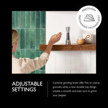 Load image into Gallery viewer, Precision Manual Pepper Mill in Stainless Steel - Includes Premium Peppercorns