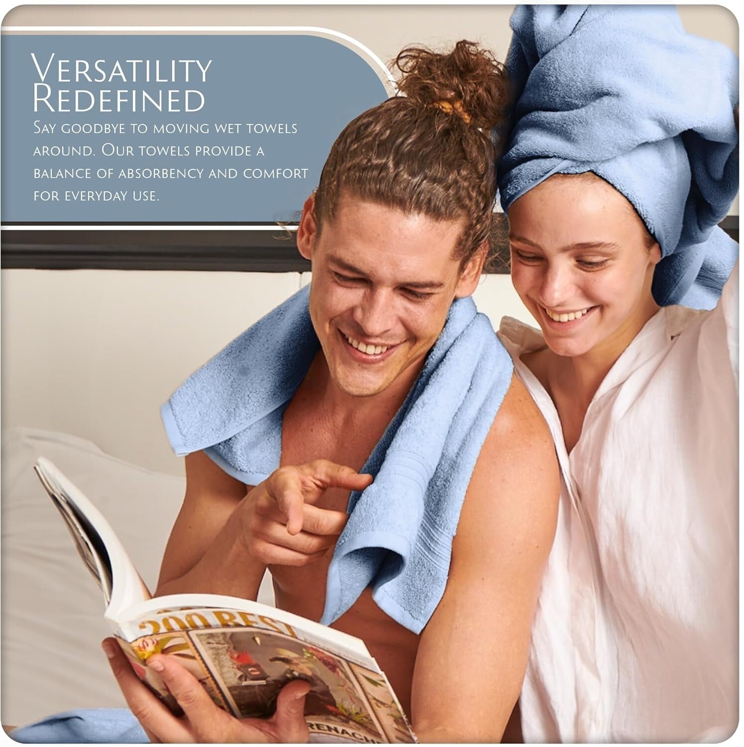 Plush and Absorbent Bath Towel Set - 2 Bath Towels, 2 Hand Towels, 2 Washcloths