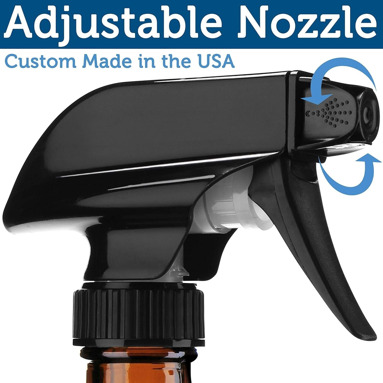 Refillable 16 oz Amber Glass Spray Bottles with Mist & Stream Settings - 6 Pack