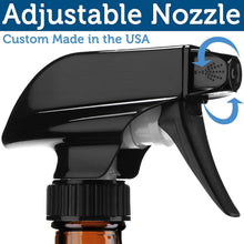 Load image into Gallery viewer, Refillable 16 oz Amber Glass Spray Bottles with Mist &amp; Stream Settings - 6 Pack