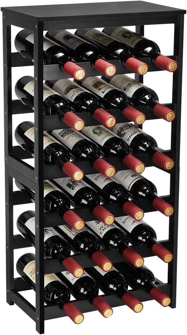 Versatile 6-Tier 24-Bottle Wine Rack: Perfect for Home Bars and Dining Rooms