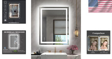 Load image into Gallery viewer, Stepless Dimmable Frontlit &amp; Backlit Bathroom Mirror - Unframed, Shatterproof