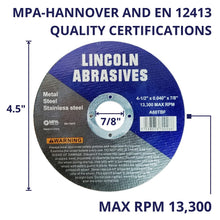 Load image into Gallery viewer, Dependable 100 Pack of 4.5" Cut-Off Discs - Ideal for Stainless Steel &amp; More