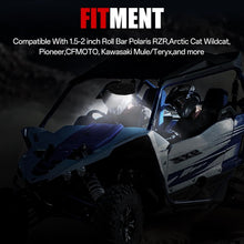 Load image into Gallery viewer, Wide-Angle UTV Rearview Mirror with Bright LED Light and 360° Adjustment