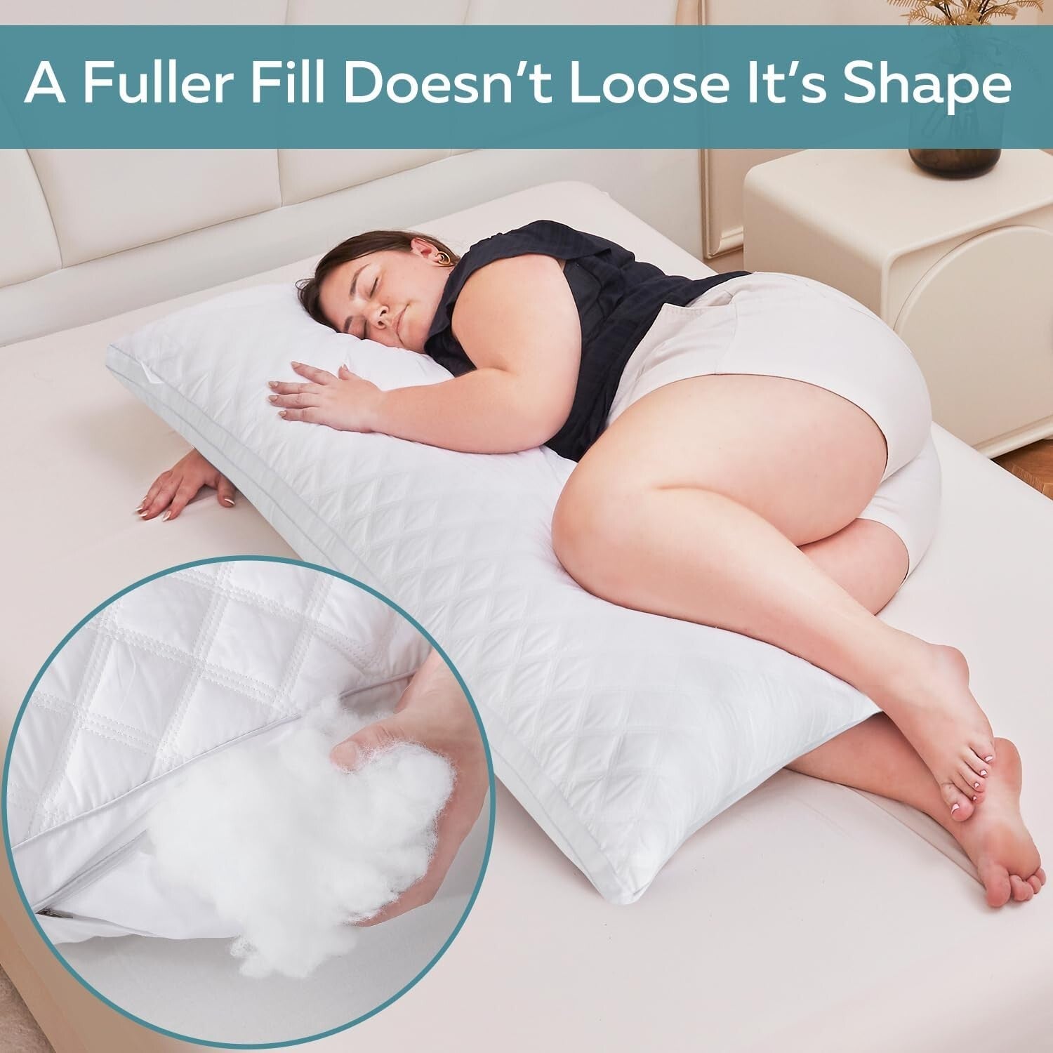 Adjustable Full Body Pillow - Luxurious Softness for a Restful Sleep - 21"x54"