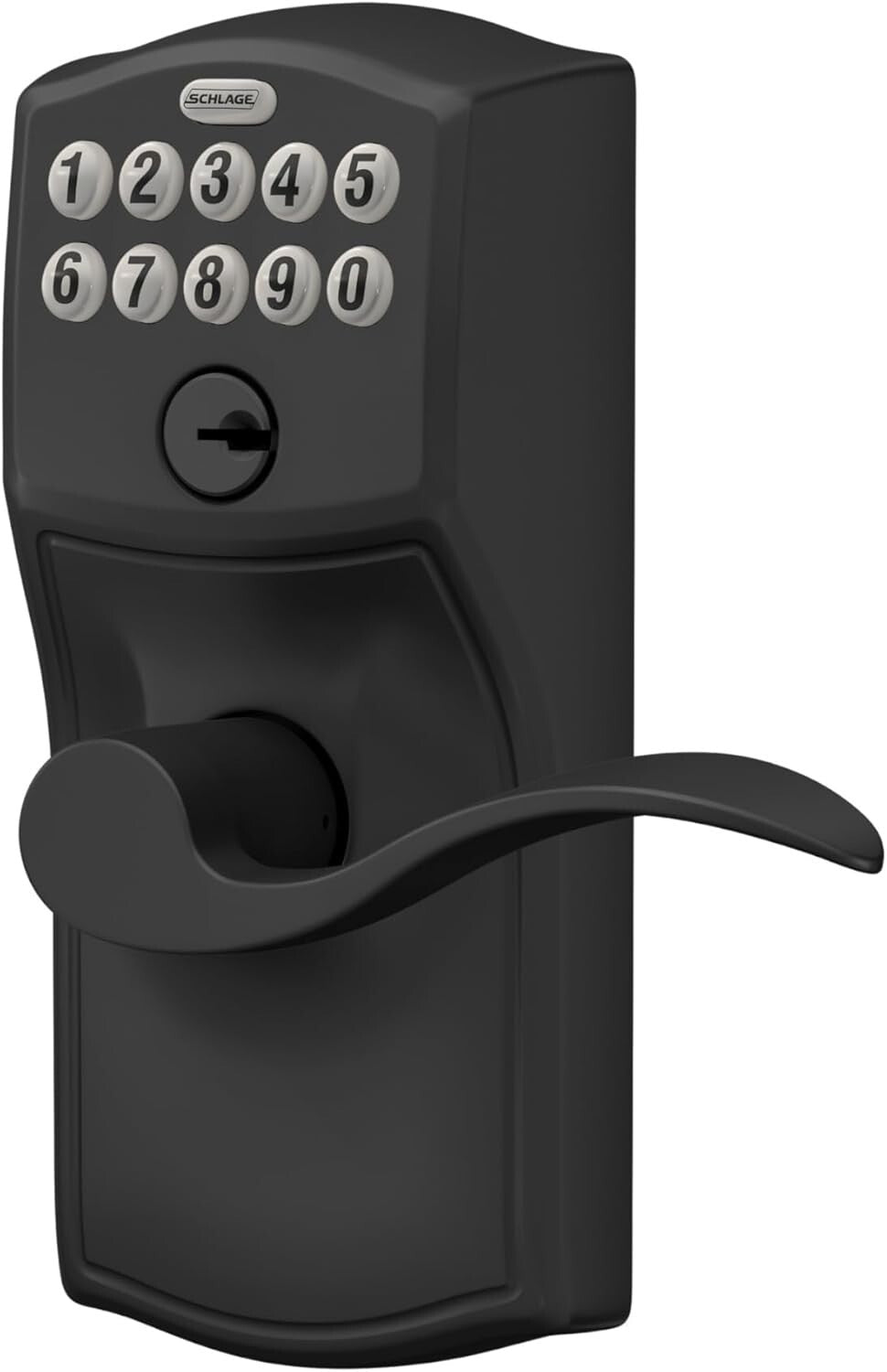Durable Zinc Keypad Entry Lock - Matte Black Finish for Smooth Operation