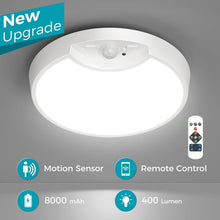 Load image into Gallery viewer, Rechargeable Motion Sensor Ceiling Light - 3 Color Temperatures, Remote 2-Pack