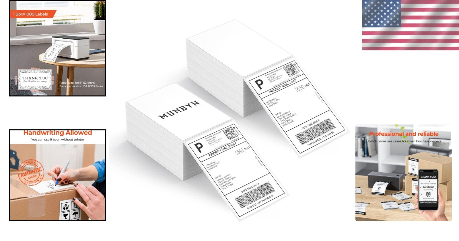 Durable 4x6 Direct Thermal Labels - 1000 Pack, Easy Peel and Smudge-Resistant