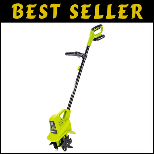 20V Cordless Electric Garden Tiller with 7.5" Cutting Width & Charger - Green