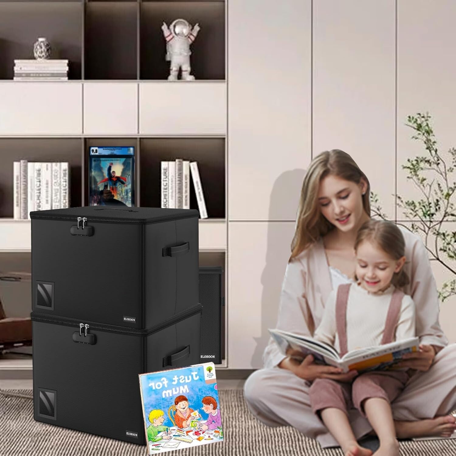 Fireproof Comic Book Storage Box for 300-350 Comics - Moistureproof & Stackable