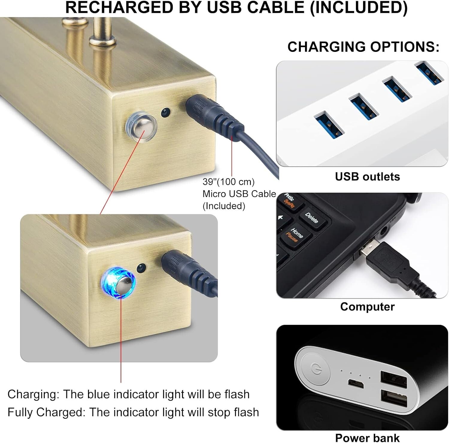 20-Inch Remote-Controlled Wireless Art Light with Timer - Elegant Brass Fixture