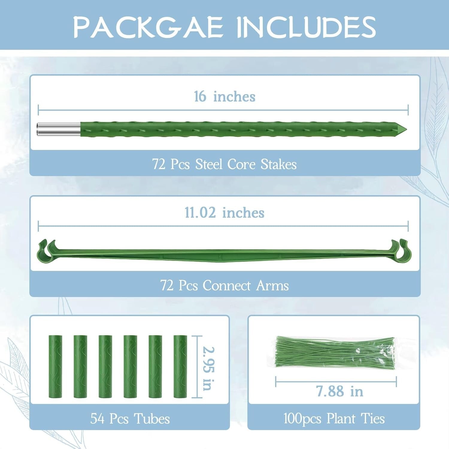 Customized 6-Pack Tomato Plant Supports - Tall Garden Stakes for Healthy Growth