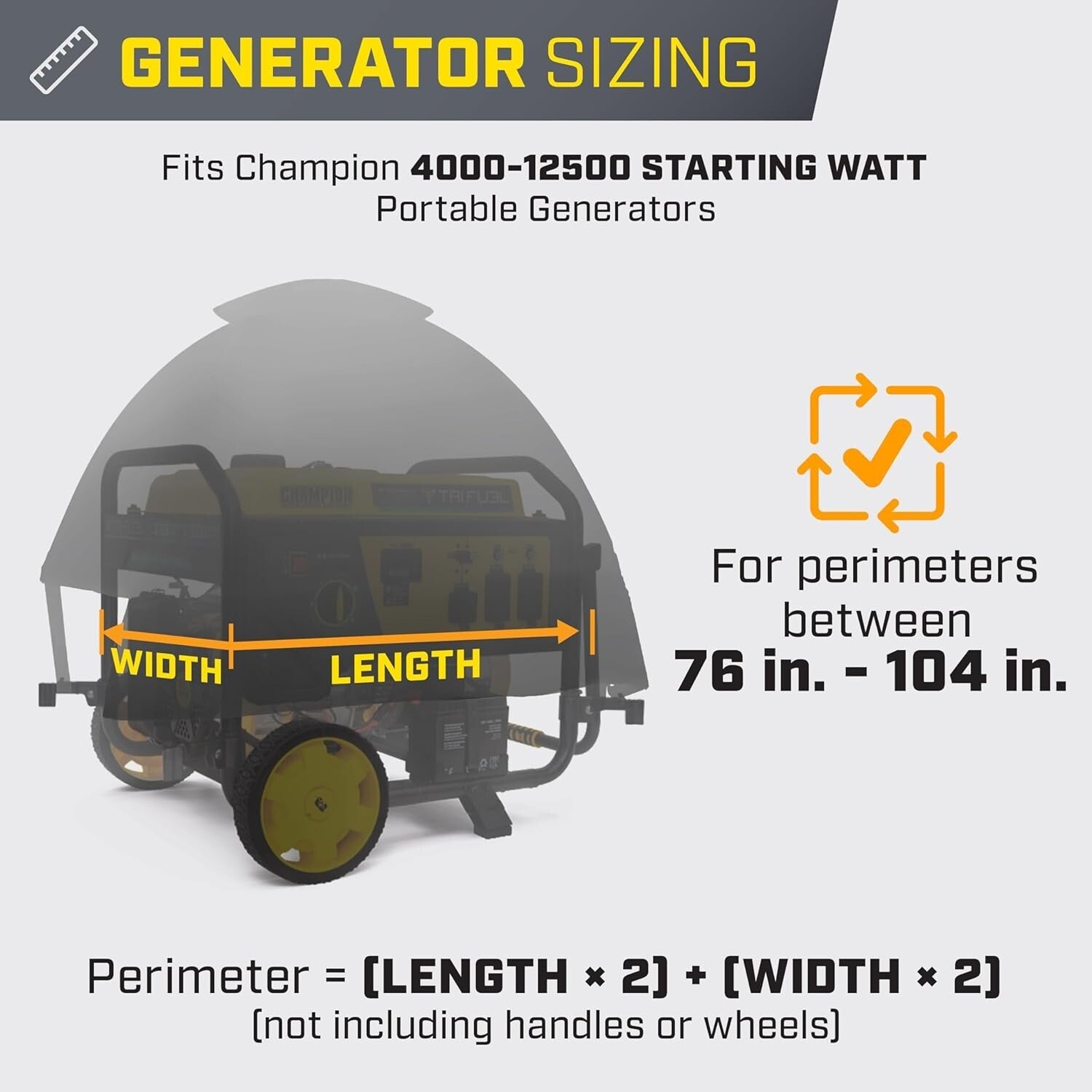 NFPA Rated Waterproof Cover for 4,000-12,500 Watt Generators - GenTent Support