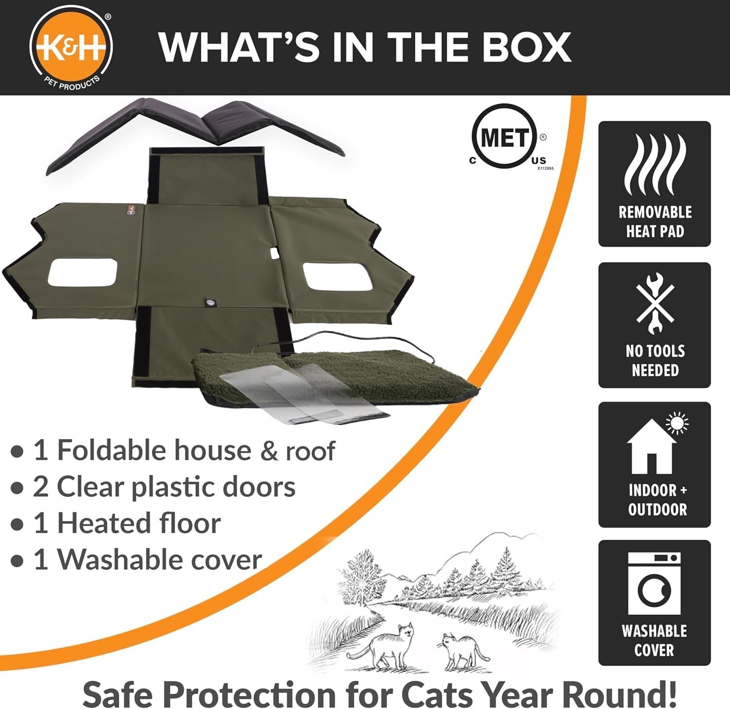 Insulated & Weatherproof Heated Cat Shelter - Extra-Wide Design for Feral Cats