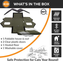 Load image into Gallery viewer, Insulated &amp; Weatherproof Heated Cat Shelter - Extra-Wide Design for Feral Cats