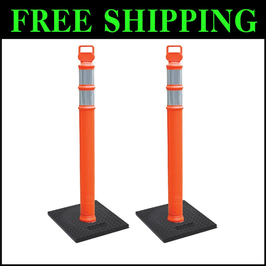 Cortina 45" Traffic Delineator with 10 lb Base & EZ Handle - Portable Safety Kit
