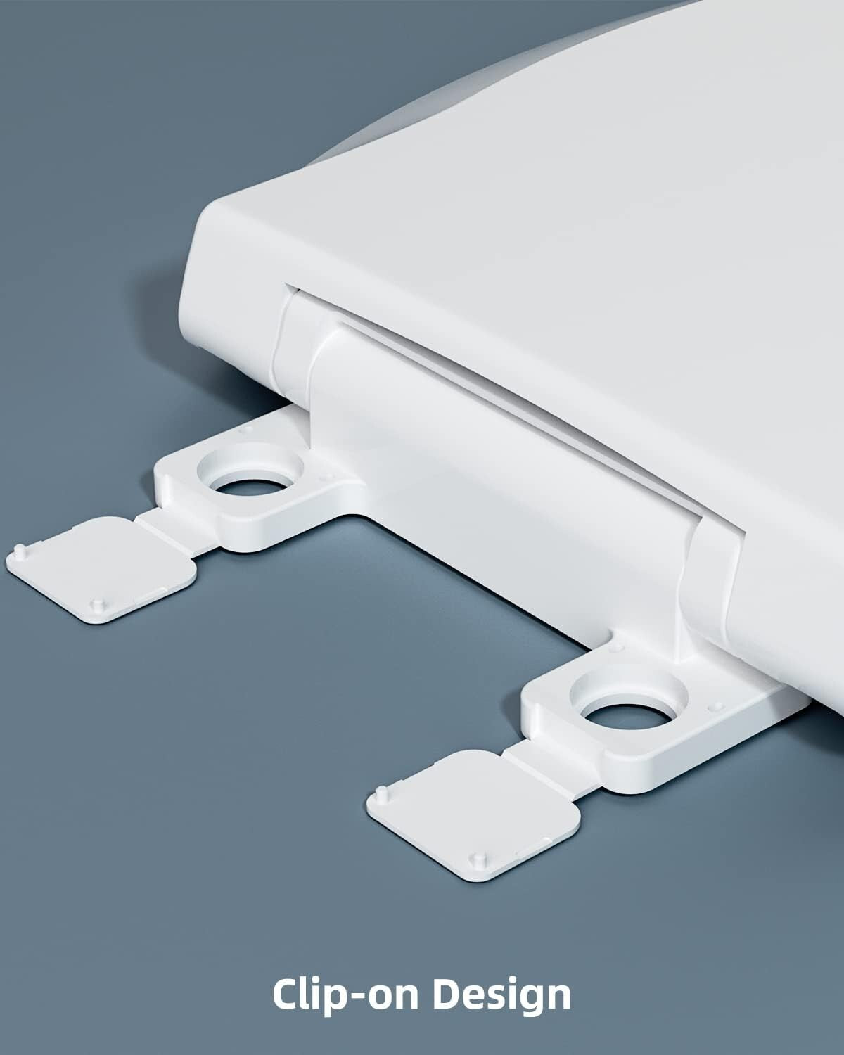 Durable Elongated Toilet Seat - Soft Close, Easy Install, and Non-Slip Bumpers