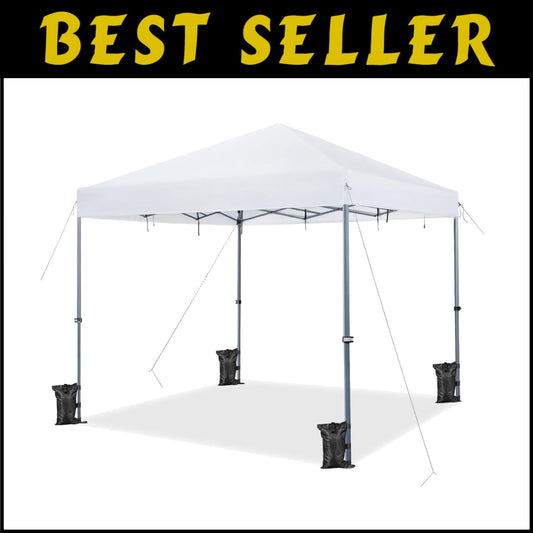 Instant 12x12 Gazebo Canopy with Roller Bag & Four Sandbags for Convenient Setup