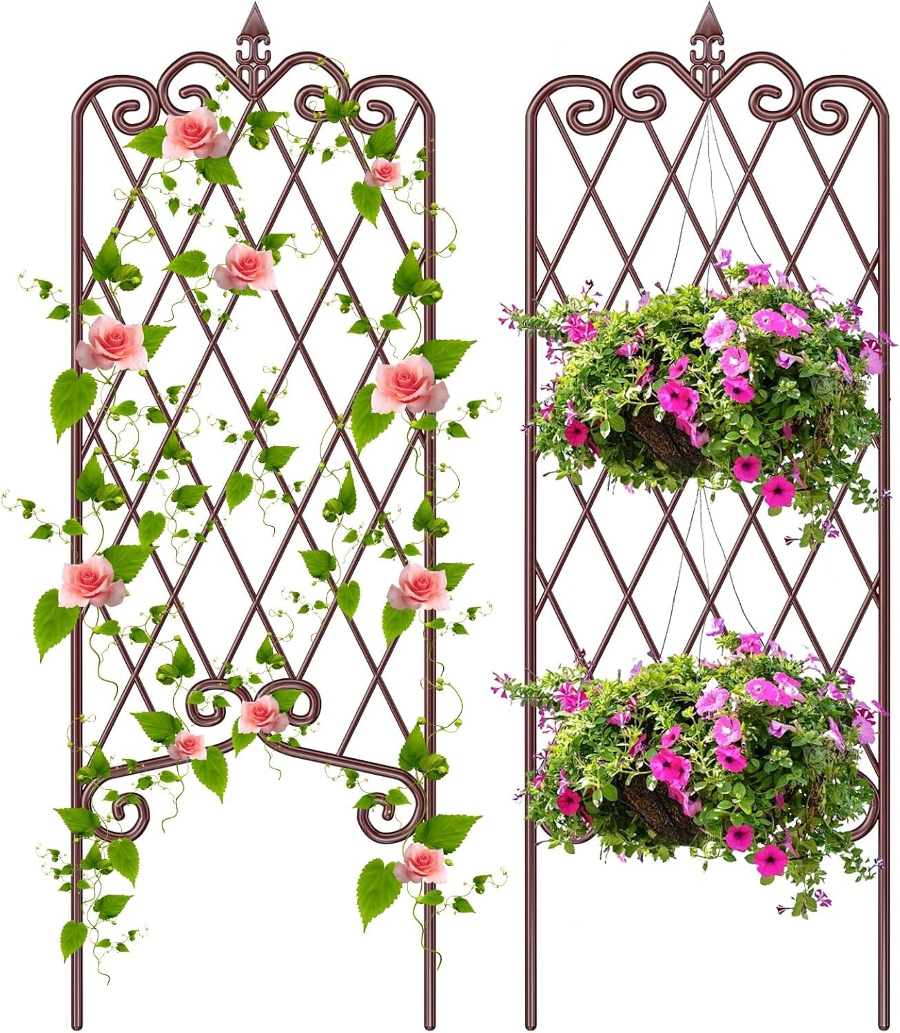 Durable 60” x 18” Metal Garden Trellis - Weather-Resistant Climbing Support