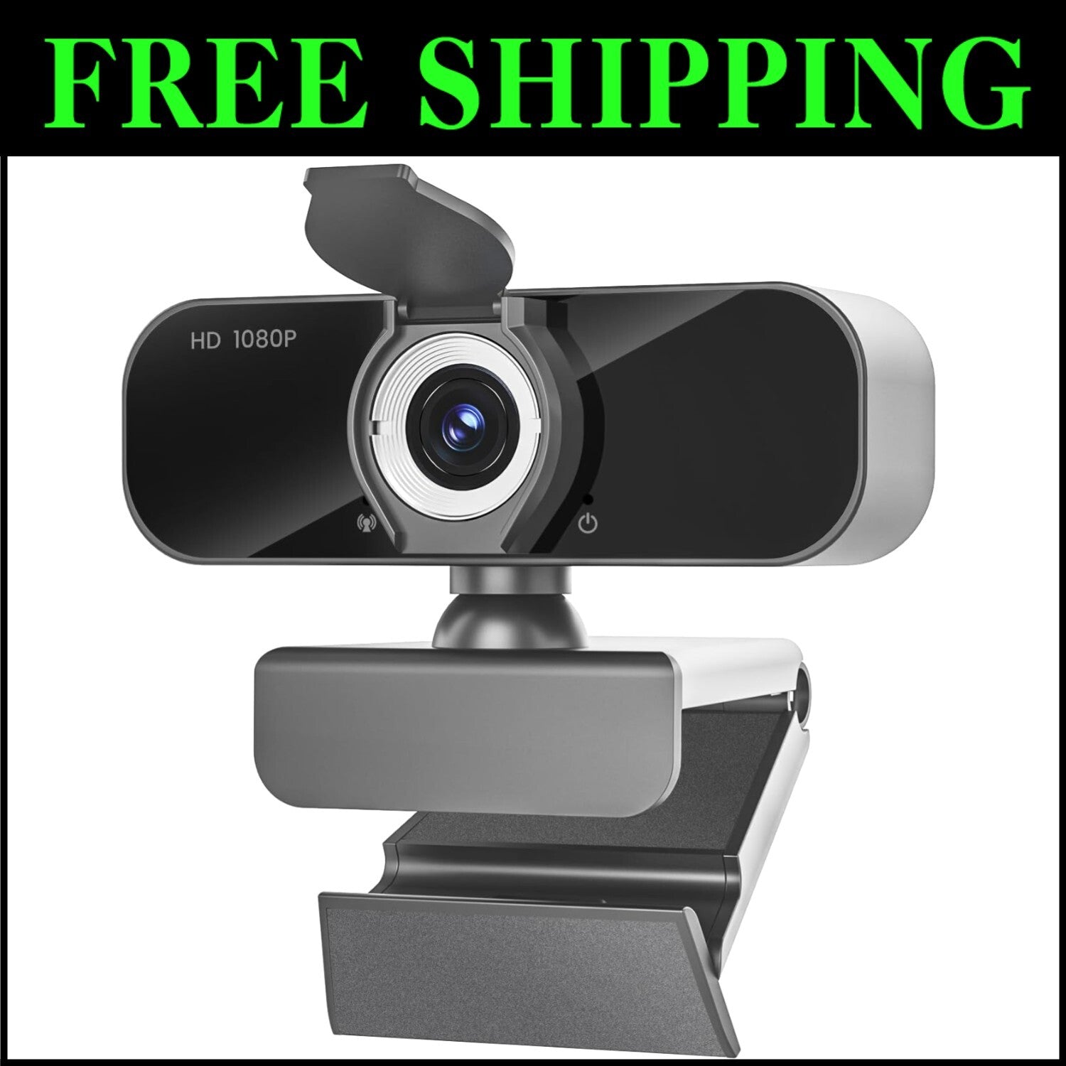 Full HD 1080p Webcam in Gray - Compact USB Camera for Streaming & Conferencing