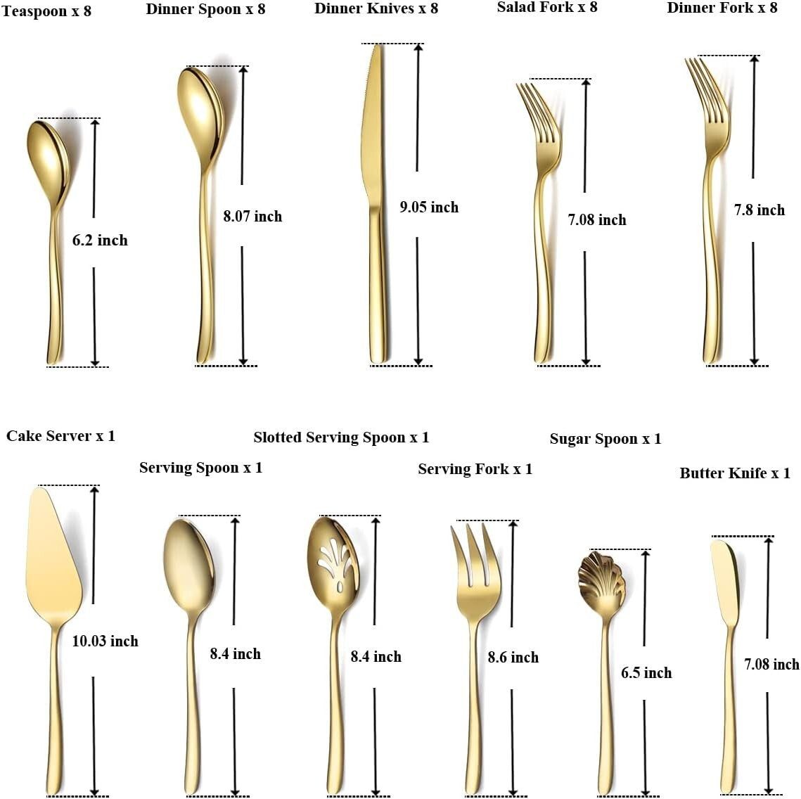 Elegant 46-Piece Gold Dining Set - High-Quality Stainless Steel & Ideal Gift