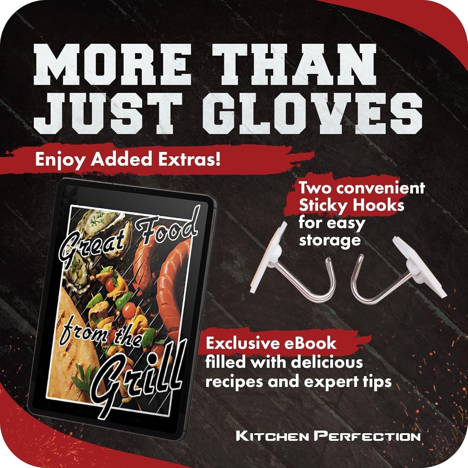 XL Heat Resistant Silicone BBQ Gloves - 12" Grilling Mitts with Recipe Bonuses