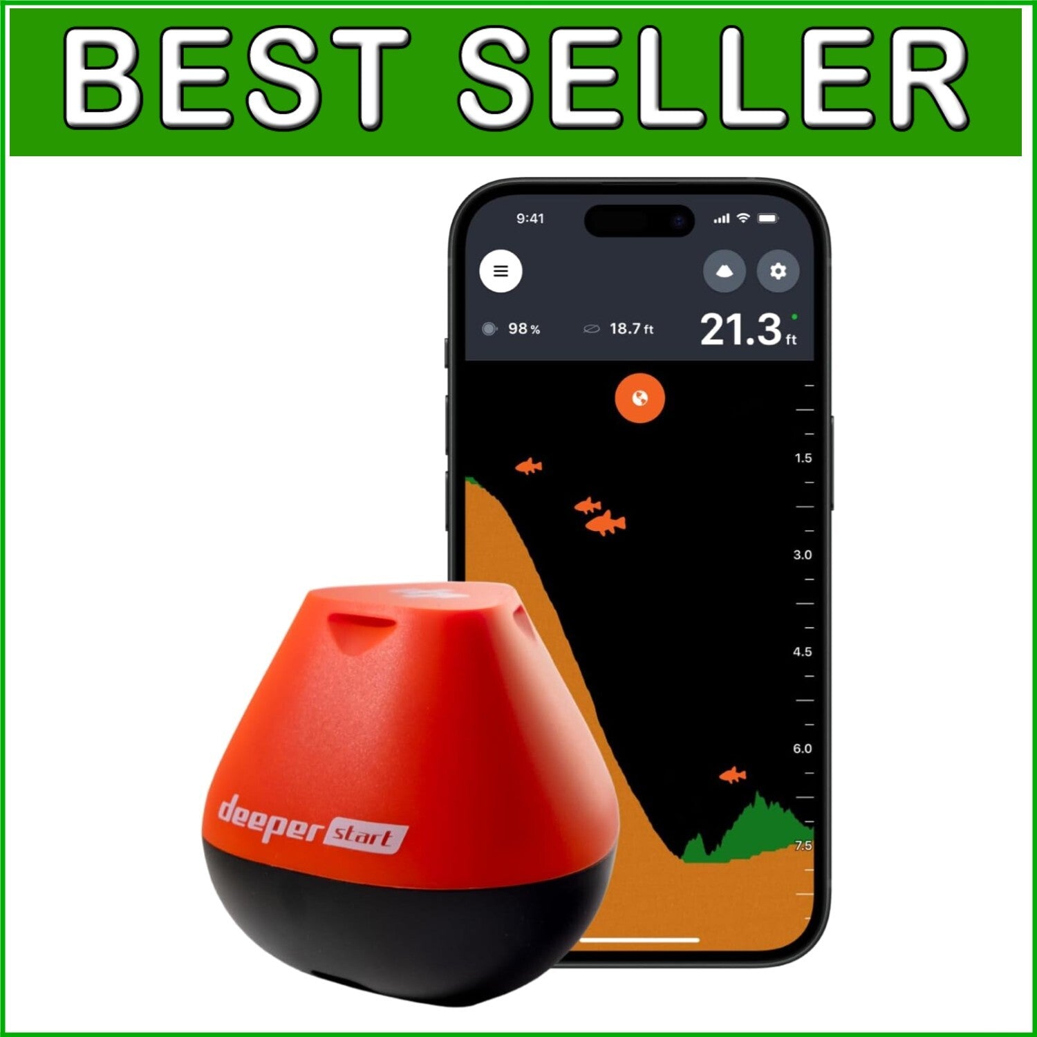 Wireless Fish Finder with Smartphone App - Perfect for Shore or Kayak Fishing