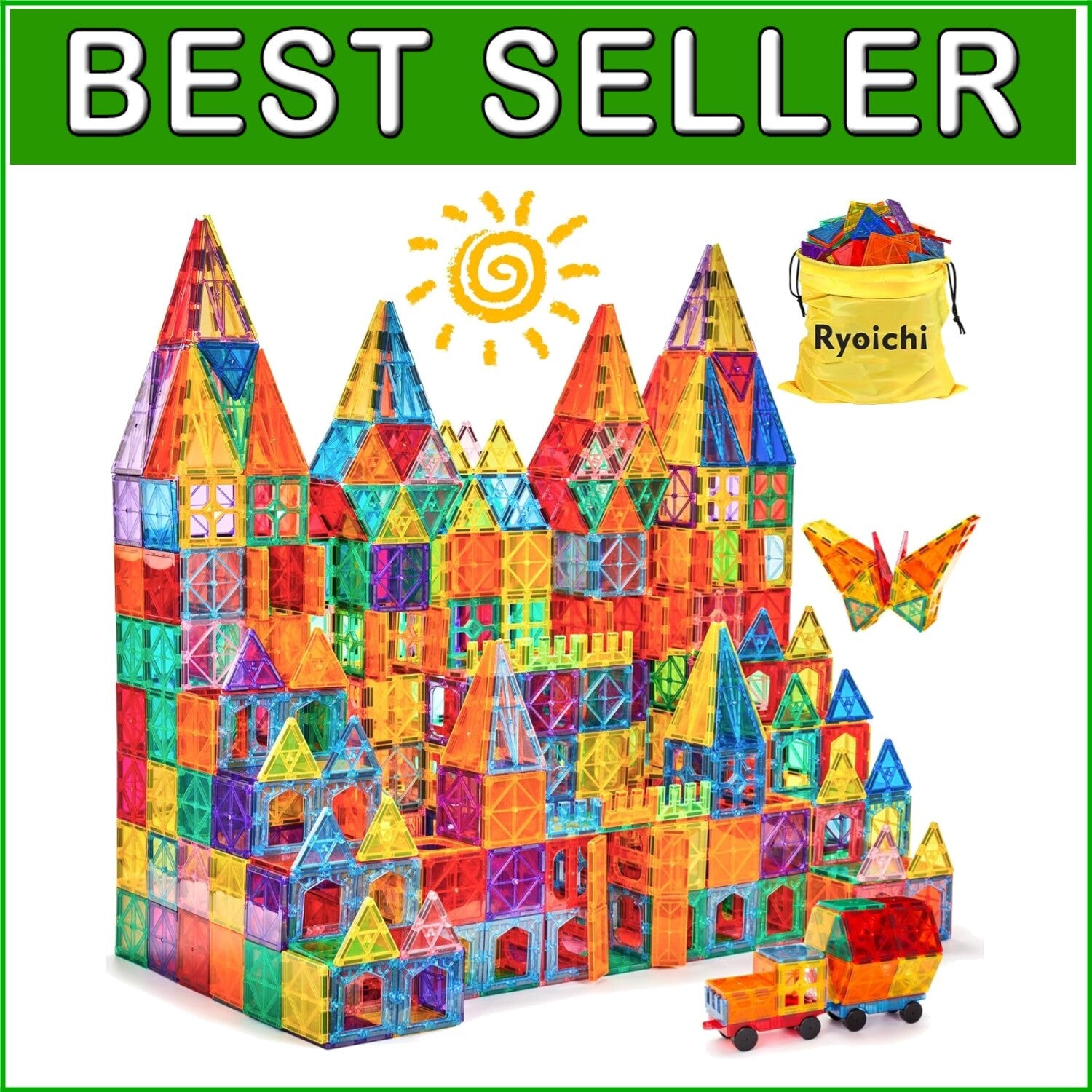 Durable 138PCS Magnetic Blocks Set with Cars - Creative Montessori Learning