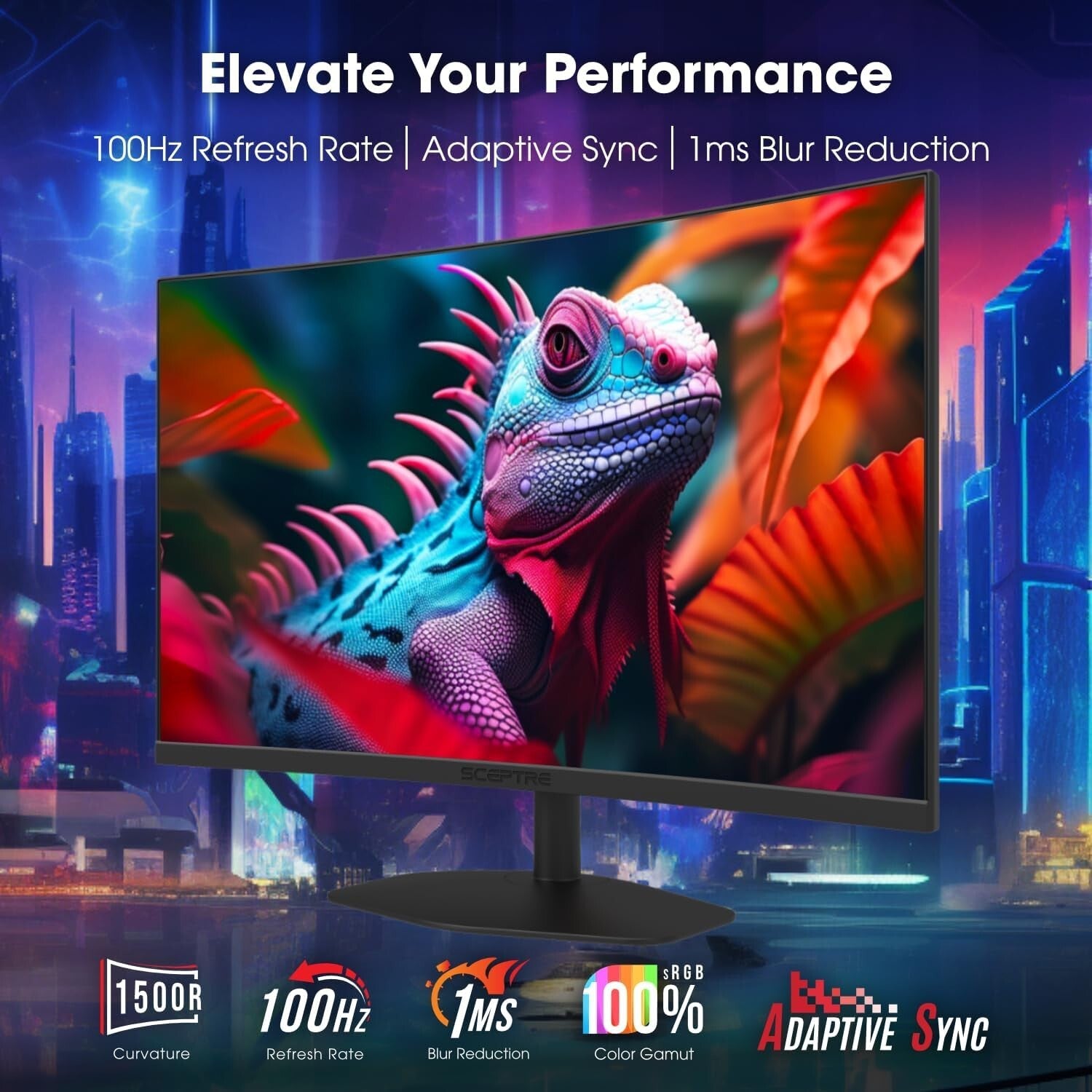 Elevate Your Setup: 27-Inch Curved 100Hz Gaming Monitor with Built-in Speakers