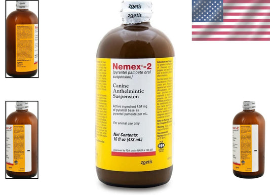 Nemex 2-16oz: Potent Oral Suspension for Roundworm and Hookworm in Dogs