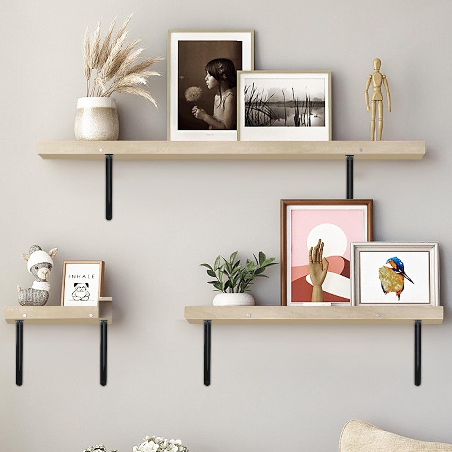 Durable Metal Shelf Support Brackets - 16 Pack, 22x12" for Maximum Organization