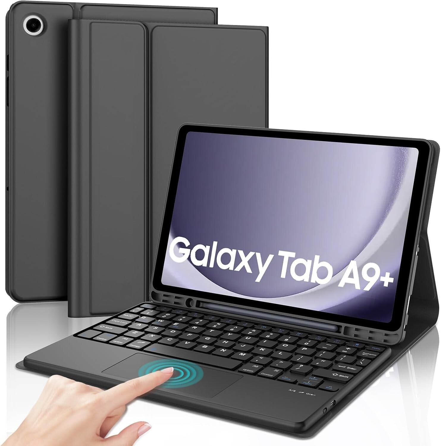 2023 Galaxy Tab A9 Plus 11” Keyboard Case with Adjustable Angles & Battery Saver