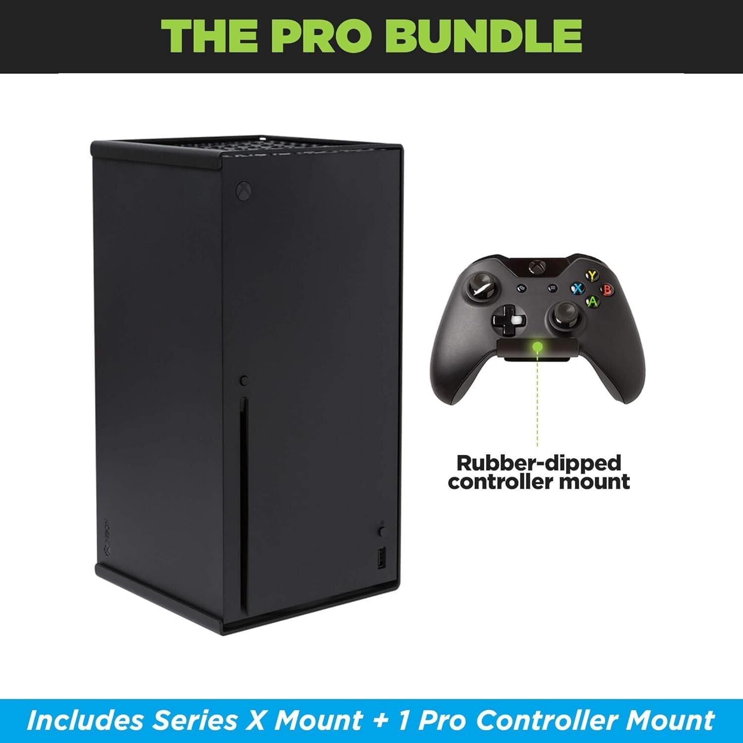 Sleek Wall Mount for Xbox Series X - Durable Steel & Controller Holder Bundle