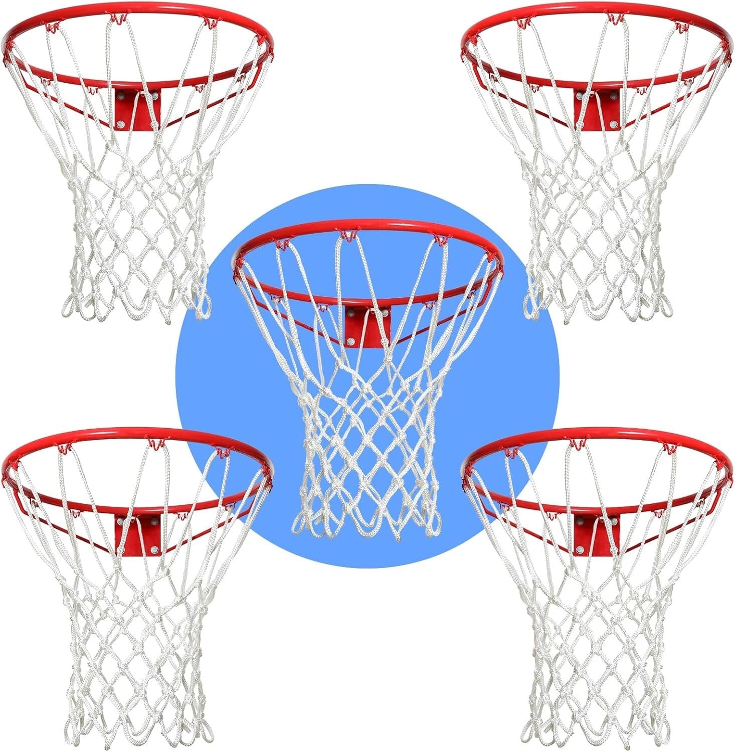 12 Loops Heavy-Duty Basketball Net - All-Weather Replacement for Standard Hoops