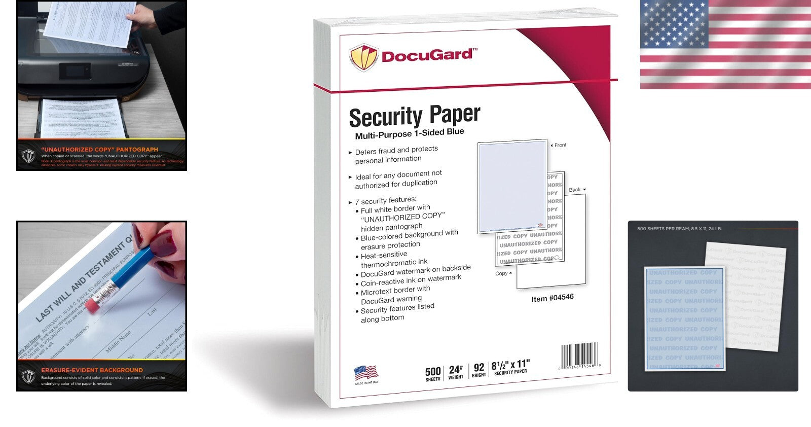 Environmentally Friendly Blue Security Paper - 500 Sheets, Perfect for Legal Use