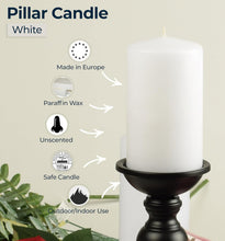 Load image into Gallery viewer, Versatile 24-Pack White Pillar Candles - 2" x 4" for Ambiance &amp; Centerpieces