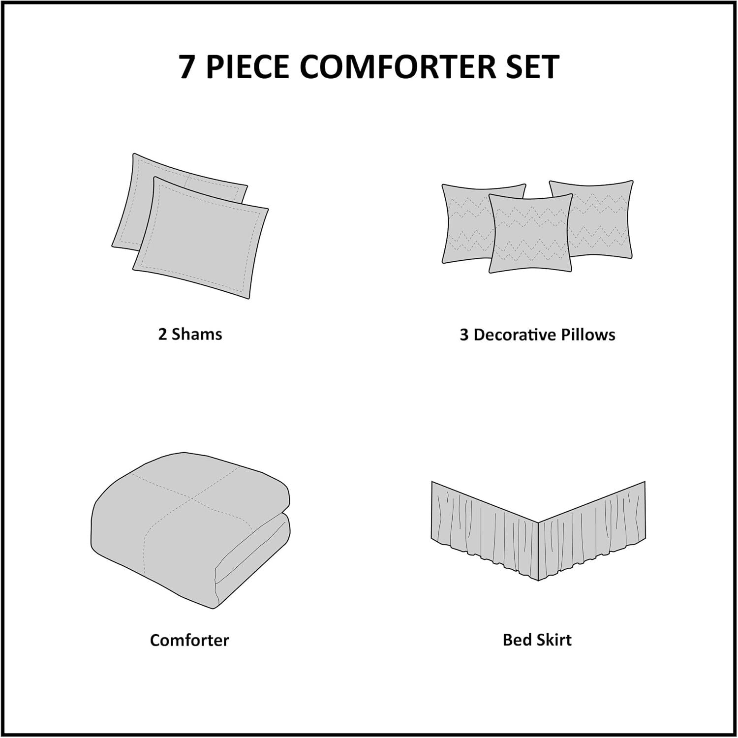 Elegant Navy King Bedding Set - 7-Piece Luxury Down Alternative Collection