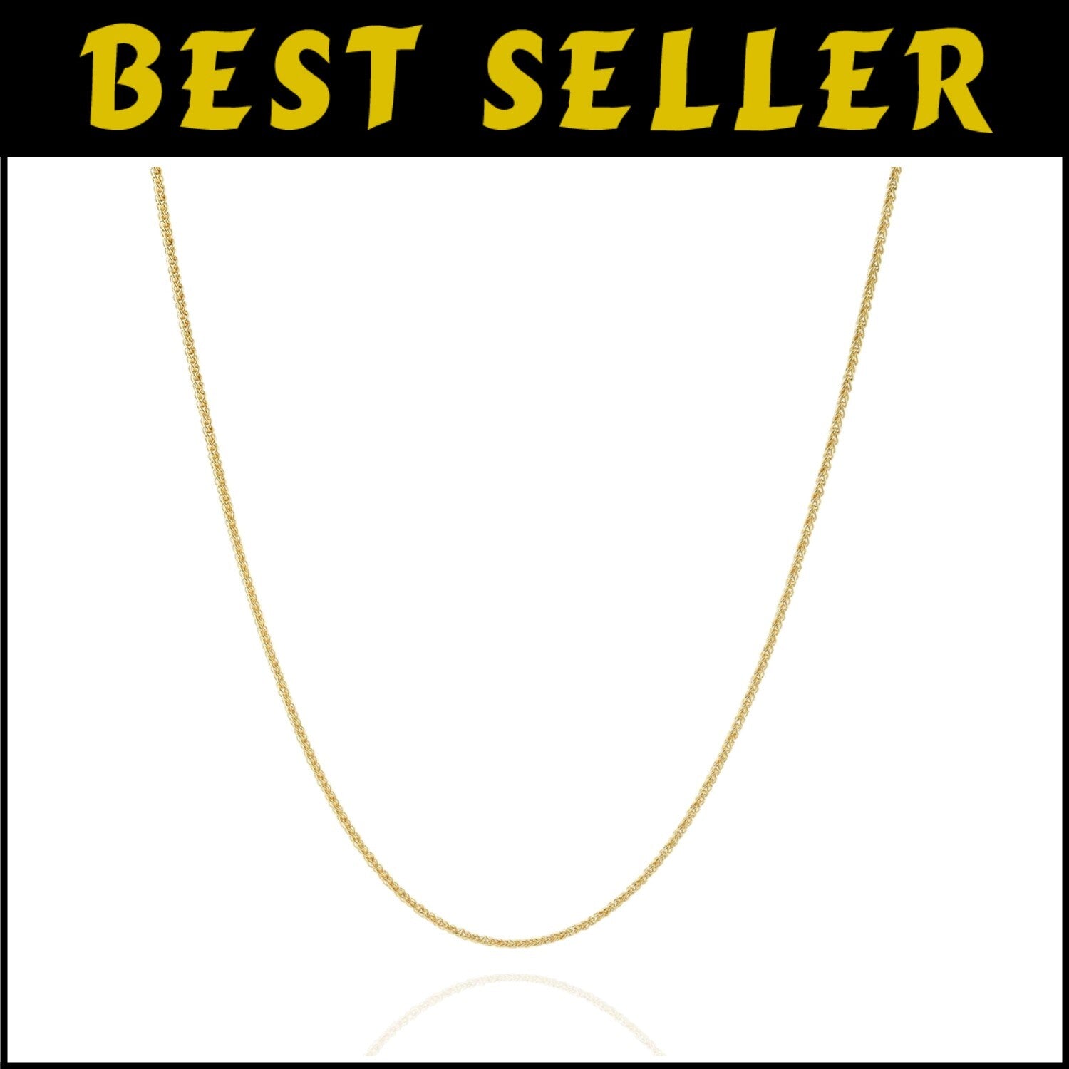 Stylish 14K Solid Yellow Gold Filled Wheat Chain Necklace – Perfect Gift