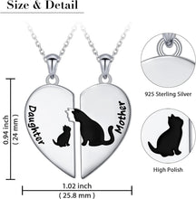 Load image into Gallery viewer, Sterling Silver Necklace for Mother and Daughter - Elegant Heart Jewelry Gift