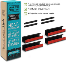 Load image into Gallery viewer, Compact and Sturdy No-Drill Cable Organizer - Black Trays for Clean Workspaces