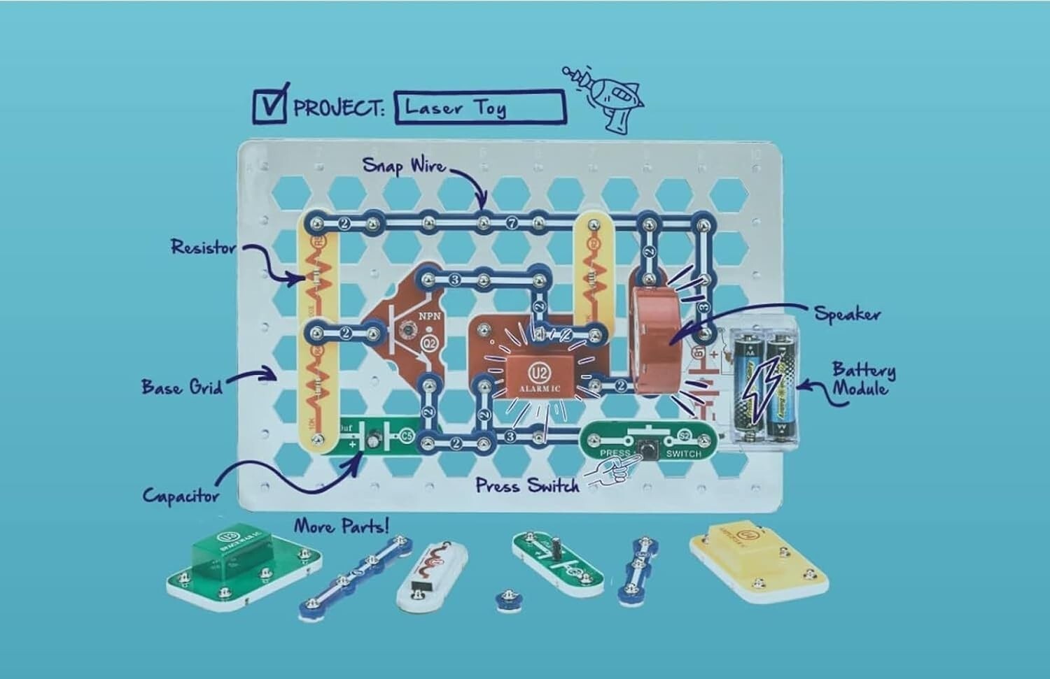Hands-On Electronics Kit: 750+ Projects, PC-Interface, No Soldering Required