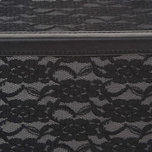 Load image into Gallery viewer, Lightweight 4-Tray Cosmetic Organizer with Locking Latches - Black Lace Design