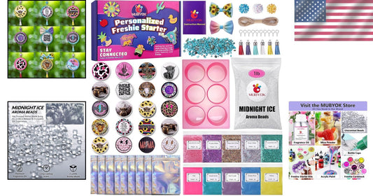 DIY Car Air Freshener Starter Kit with 1LB Scented Aroma Beads & Silicone Molds