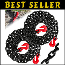 Load image into Gallery viewer, Secure Your Loads with 10ft G80 Transport Chain - 7100 lbs Capacity, Pack of 2