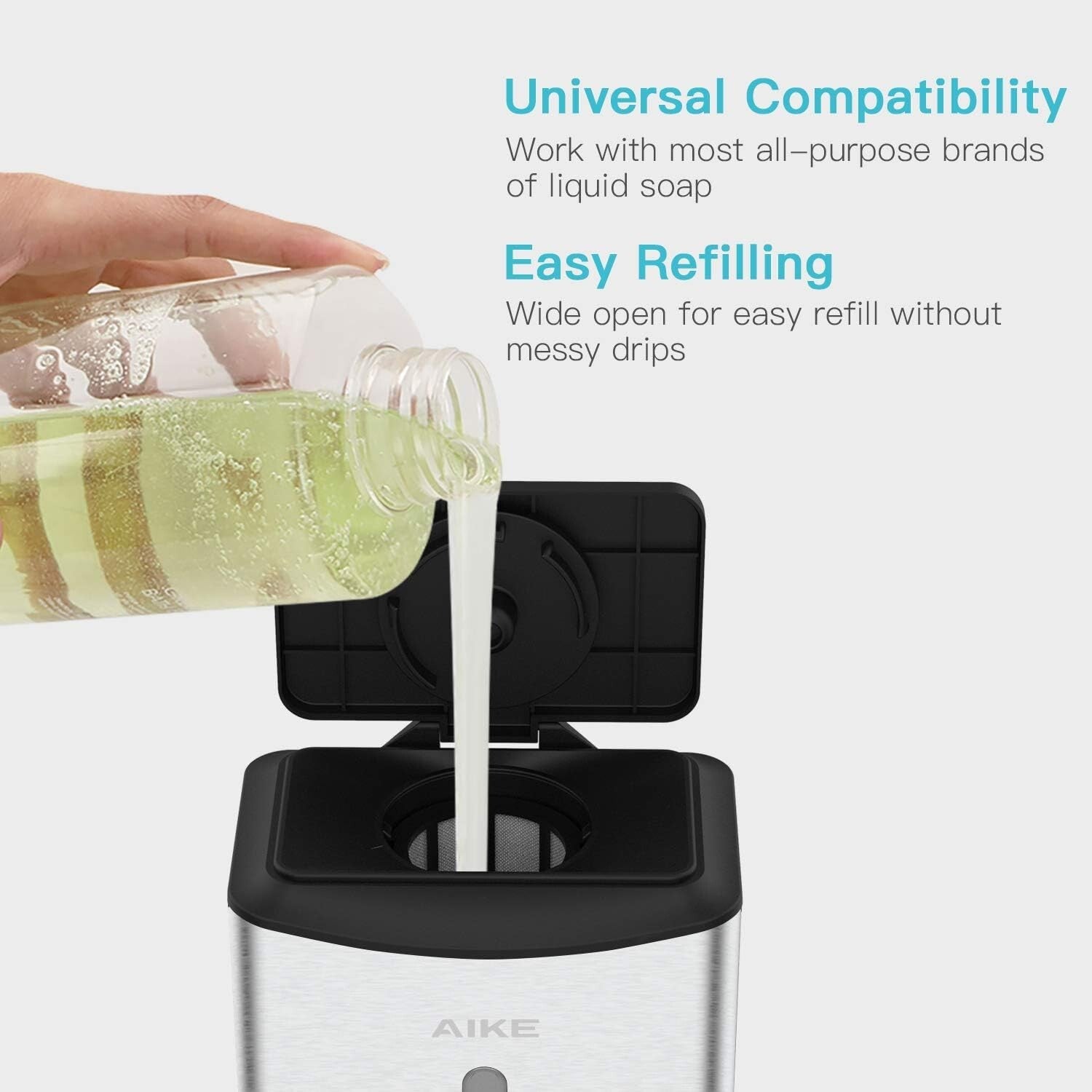 Brushed Stainless Steel 1100ml Soap Dispenser - Adjustable & Durable Design