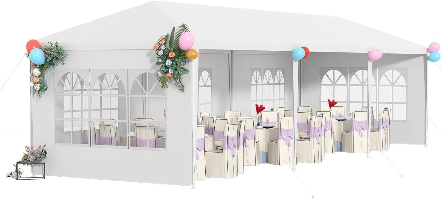 Spacious 10x30ft Outdoor Wedding Tent with 5 Removable Walls - Party Essential