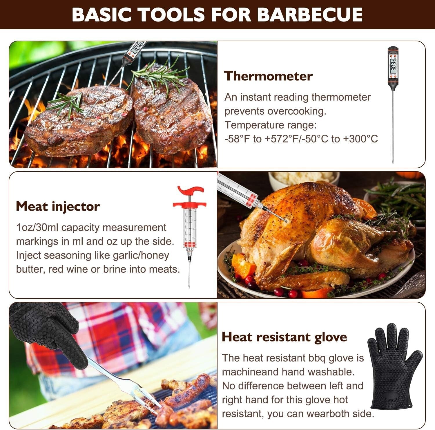 34-Piece BBQ Tool Set: Durable Stainless Steel Grilling Accessories Gift Set
