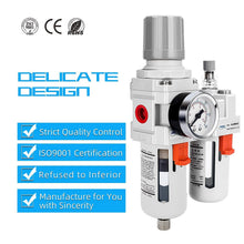 Load image into Gallery viewer, Integrated 3/8" NPT Air Filter Regulator &amp; Lubricator - Complete with Bracket