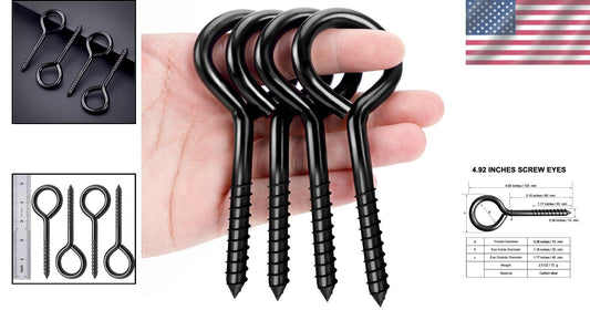 Heavy-Duty 5 Inch Eye Hooks - 20 Pcs Stainless Steel with 400 lb Load Capacity